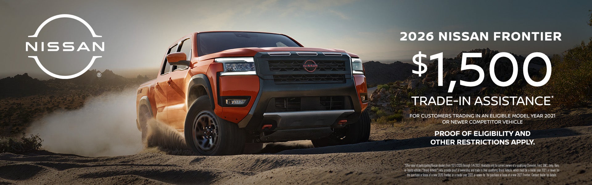 2026 Nissan Frontier: $1,500 Trade-In Assistance