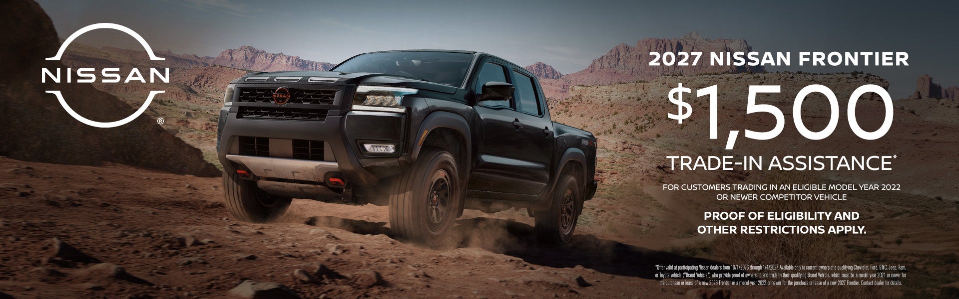 2027 Nissan Frontier: $1,500 Trade-In Assistance