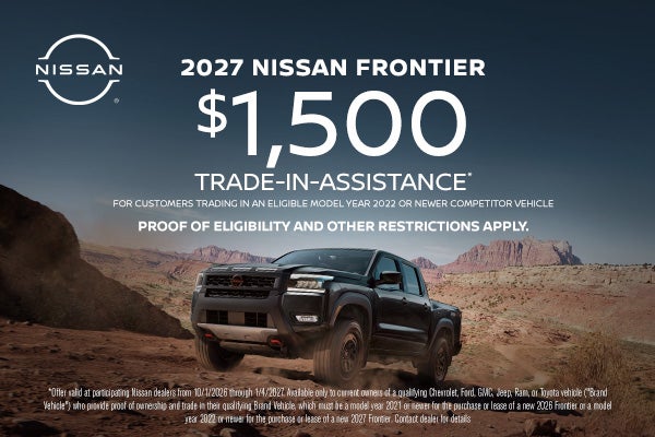 2027 Nissan Frontier: $1,500 Trade-In Assistance