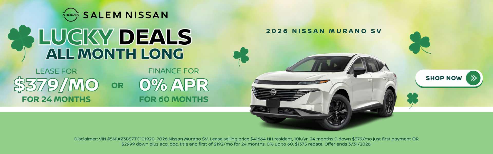 2026 Nissan Murano March Specials