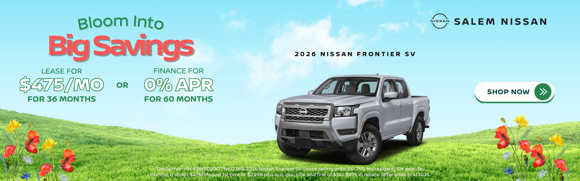 2026 Nissan Frontier April Specials