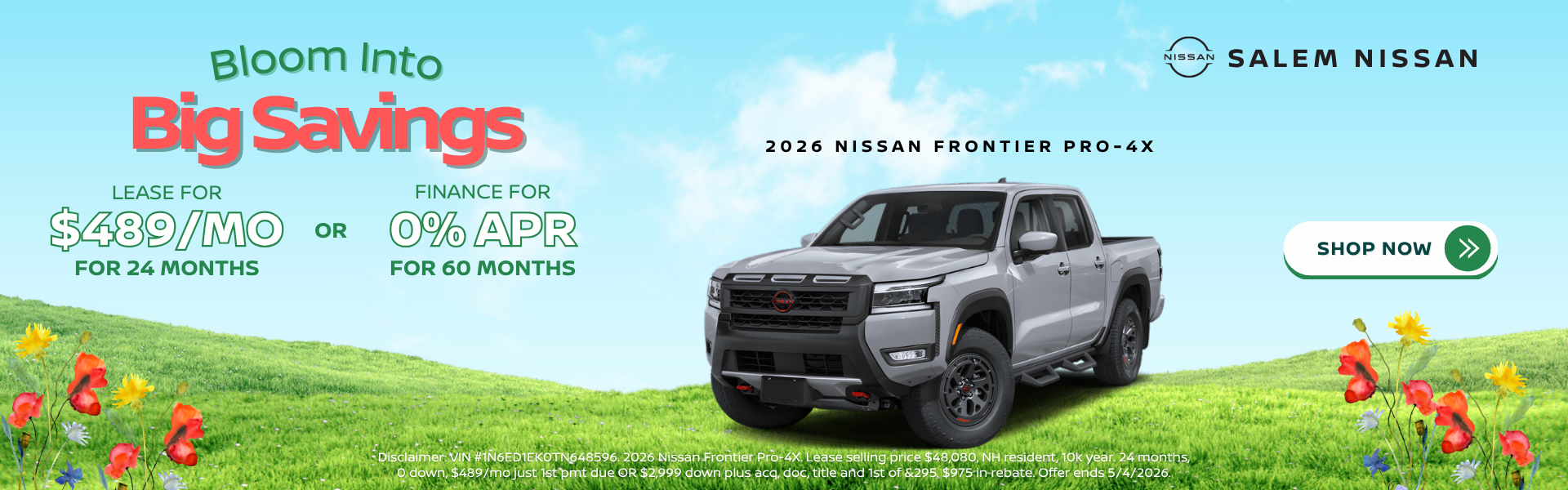 2026 Nissan Frontier Pro April Specials